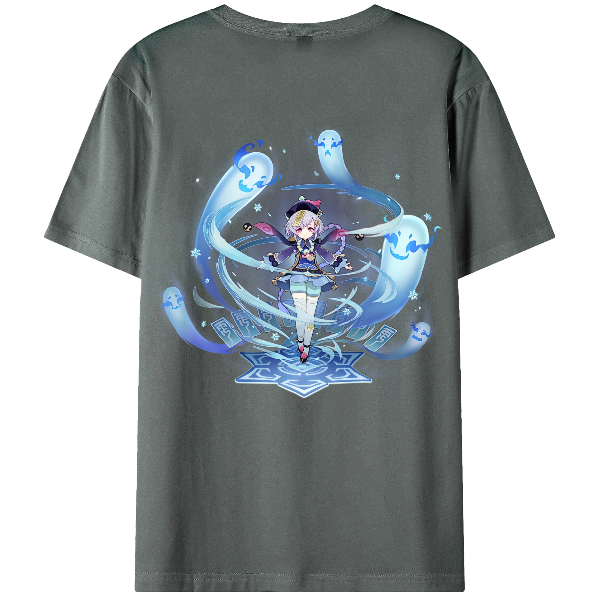 げんし神 七七 なな  genshin Nana 綿100％ メンズ半袖Tシャツ（バックプリント） 通気性